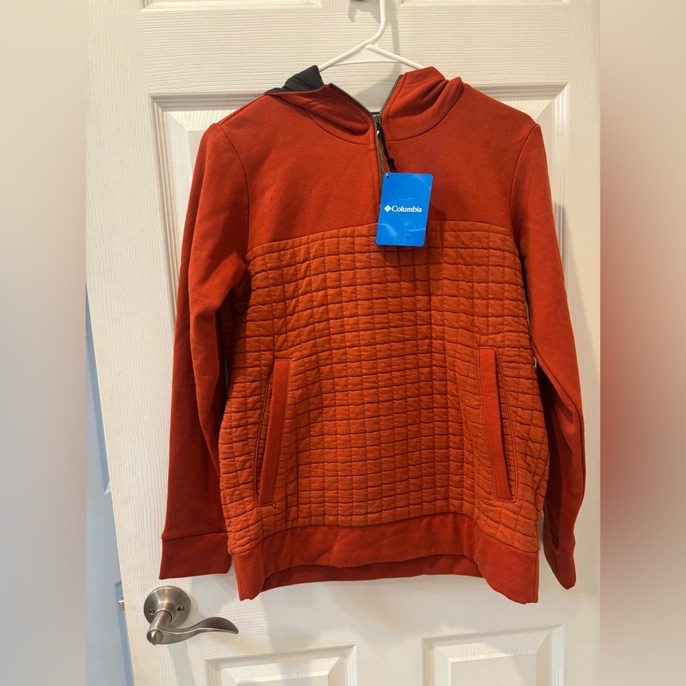Columbia Women’s Quilted Hooded Pullover — Burnt Orange Rust